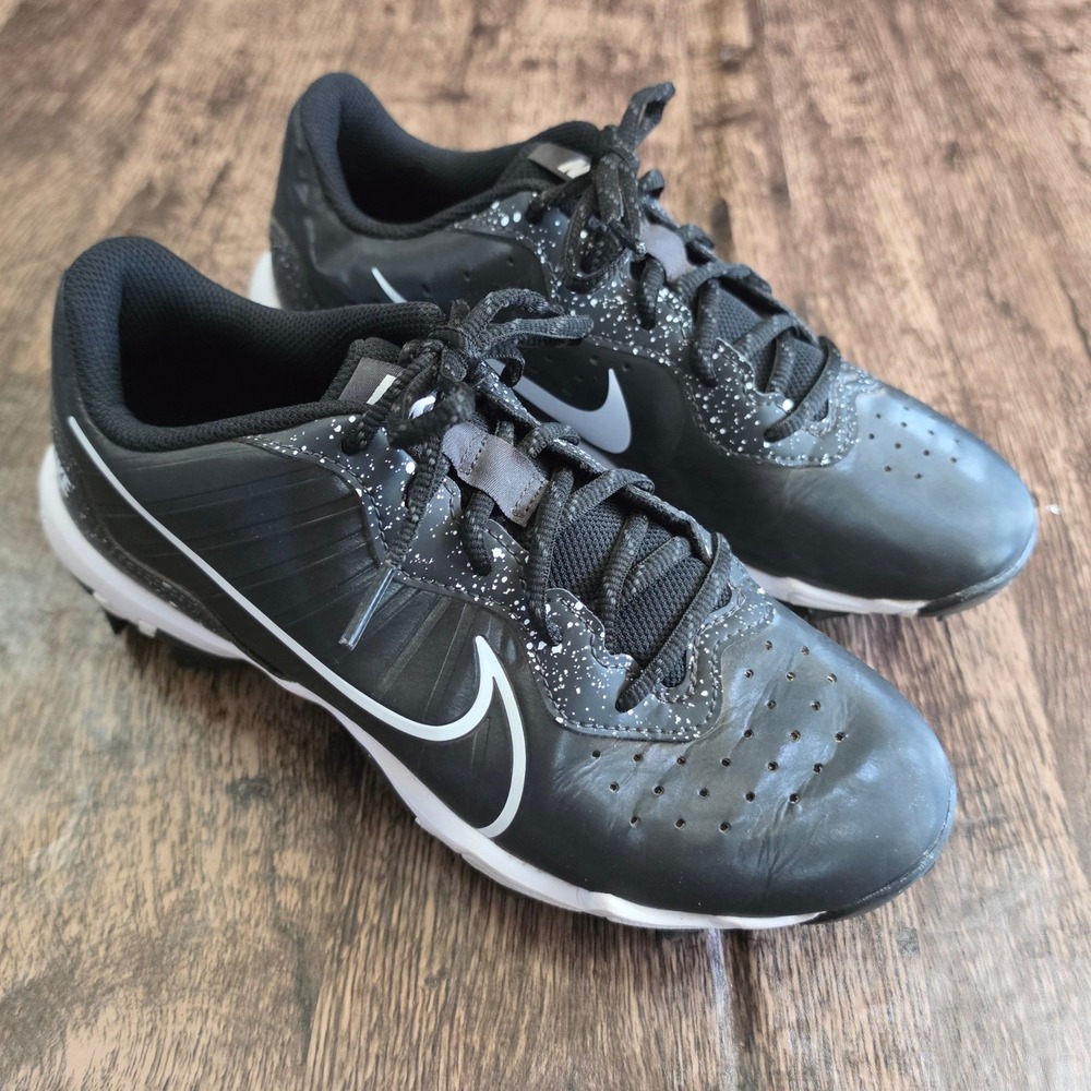 NIKE Fastflex Baseball Cleats Kids 6Y Black White Speckled DJ6525-004